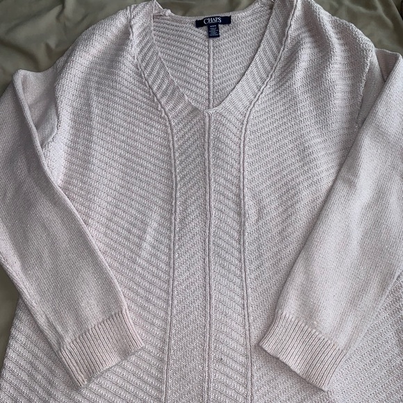 Chaps size M , light pink/blush sparkle sweatshirt - Picture 2 of 4